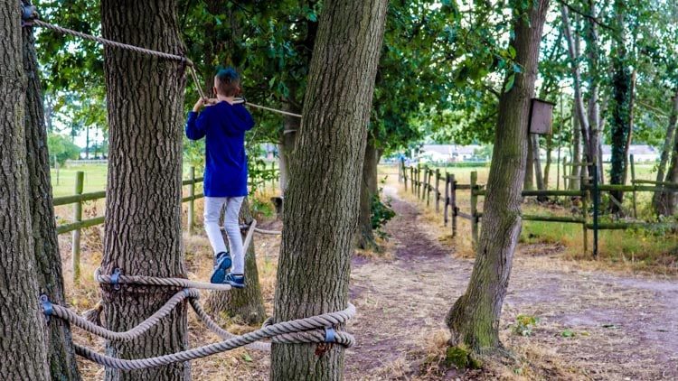 Ongezien tussen de bomen door bij het Smokkelpad in Velden