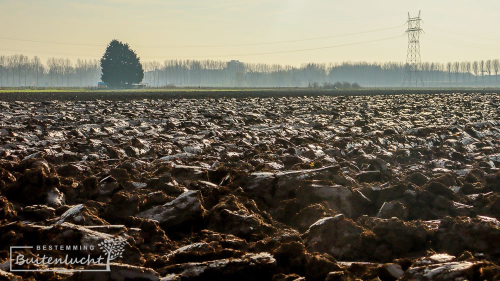 Wandelen langs omgeploegde klei