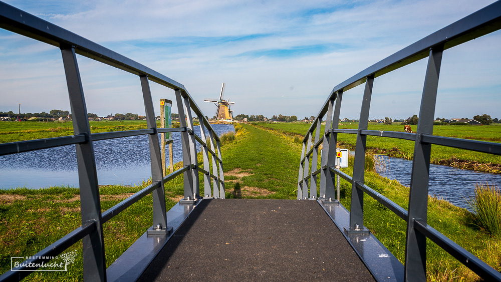 wandelen in de polder bij molens