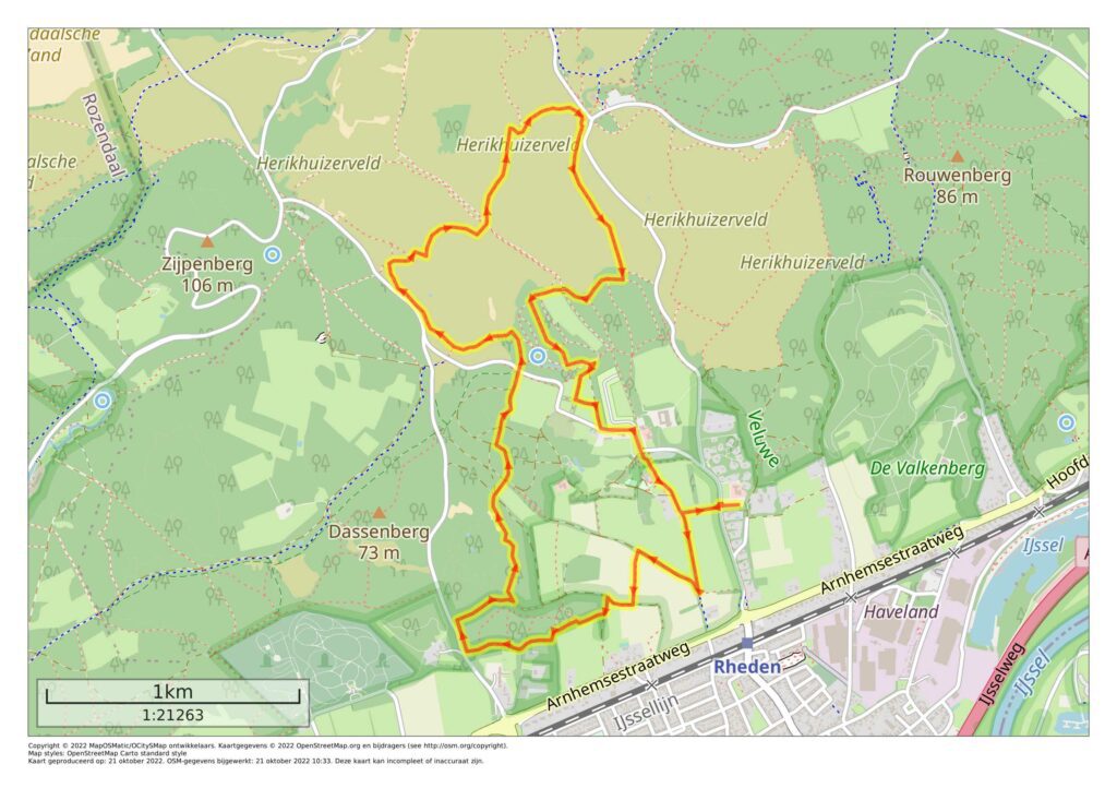 Wandelkaartje KANkorter Rheden en Posbank