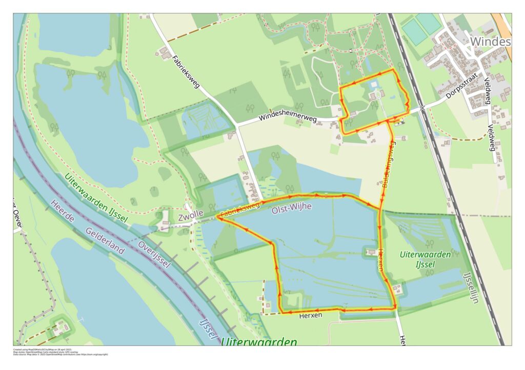 wandelkaartje wandelroute windesheim (4km)